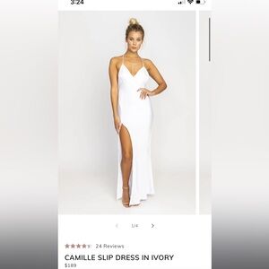 Camille Slip Dress in Ivory